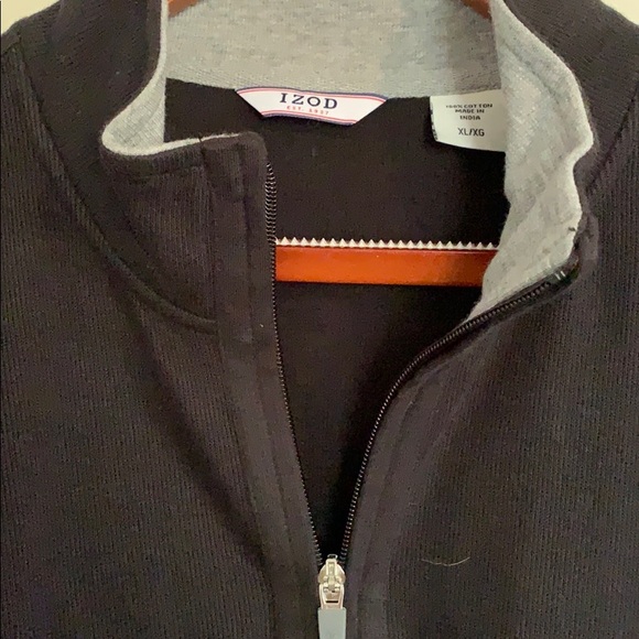 Izod Black Half Zip Pullover - Picture 3 of 4